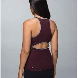 EUC Lululemon Front & Centre Tank in Bordeaux Drama Sz 4 $58